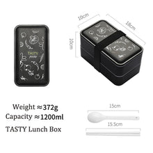 Load image into Gallery viewer, Portable Rectangular Lunch Box Double Plastic Health Material Bento Microwave