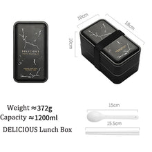 Load image into Gallery viewer, Portable Rectangular Lunch Box Double Plastic Health Material Bento Microwave