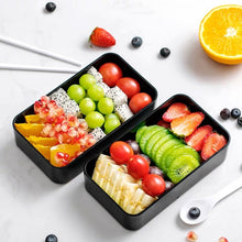 Load image into Gallery viewer, Portable Rectangular Lunch Box Double Plastic Health Material Bento Microwave
