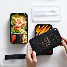 Load image into Gallery viewer, Portable Rectangular Lunch Box Double Plastic Health Material Bento Microwave
