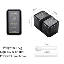 Load image into Gallery viewer, Portable Rectangular Lunch Box Double Plastic Health Material Bento Microwave
