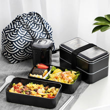 Load image into Gallery viewer, Portable Rectangular Lunch Box Double Plastic Health Material Bento Microwave
